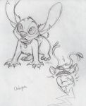  2012 4_fingers alien all_fours claws collar disney duo experiment_(lilo_and_stitch) fingers flying fur graphite_(artwork) head_tuft lilo_and_stitch metallicumbrage notched_ear pencil_(artwork) signature sketch sparky_(lilo_and_stitch) stitch_(lilo_and_stitch) traditional_media_(artwork) tuft 