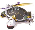  animalization bow_(weapon) catapult_turtle chen_gong_(fate) fate/grand_order fate_(series) glasses hat mecha naik parody purple_hair simple_background solo turtle weapon white_background yuu-gi-ou 