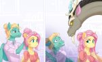  2019 anthro anthrofied brother brother_and_sister comic discord_(mlp) draconequus equid equine five_o&#039;clock_shadow fluttershy_(mlp) friendship_is_magic ladychimaera mammal my_little_pony protective pterippus scared sibling sister wings zephyr_breeze_(mlp) 