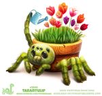  arachnid arthropod cryptid-creations flower_pot mygalomorph plant solo spider tarantula tulip_(flower) url watering_can 