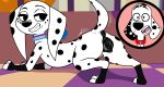  101_dalmatian_street 101_dalmatians anatomically_correct animal_genitalia animal_pussy anus black_fur blood bodily_fluids butt canid canine canis collar dalmatian disney dolly_(101_dalmatians) domestic_dog dylan_(101_dalmatians) female feral fur half-closed_eyes hi_res hypergal mammal multicolored_fur nosebleed pawpads plump_labia presenting presenting_anus presenting_hindquarters presenting_pussy puffy_anus pussy smile spots teeth two_tone_fur white_fur 