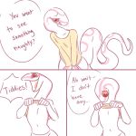  1:1 2019 albino albino_snake_girlfriend anthro colubrid comic corn_snake digital_media_(artwork) english_text female flat_chested glacierclear hi_res humor lampropeltini male nude open_mouth rat_snake red_eyes reptile scalie simple_background smile snake solo text 
