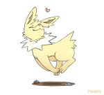  &lt;3 eeveelution feral jolteon jumping makasia nintendo pok&eacute;mon pok&eacute;mon_(species) smile solo video_games 