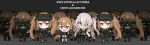  6+girls accelerator brown_hair character_name chibi commentary_request english_text girls_frontline goggles goggles_on_head grey_hair highres korean_commentary last_order misaka_imouto mod3_(girls_frontline) multiple_girls one_eye_closed ran_system scar scar_across_eye siblings sisters to_aru_kagaku_no_accelerator to_aru_kagaku_no_railgun to_aru_majutsu_no_index ump45_(girls_frontline) ump9_(girls_frontline) walking_stick 