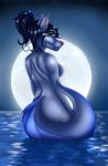  anthro breasts butt canid canine female hair hi_res mammal moon sachavayle sea solo water 