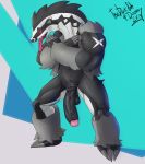  2019 anthro balls big_penis darksideofdiscovery hi_res humanoid_penis male muscular muscular_male nintendo nude obstagoon penis pok&eacute;mon pok&eacute;mon_(species) simple_background solo video_games 