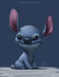  2009 alien black_claws black_eyes blue_background blue_fur blue_nose claws cub digital_media_(artwork) disney experiment_(lilo_and_stitch) feral fluffy fur imaginism lilo_and_stitch looking_away realistic signature simple_background sitting sketch small_tail solo stitch_(lilo_and_stitch) url young 