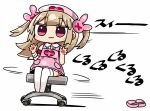  &gt;_&lt; 1girl :3 apron bandaged_arm bandages bangs blush_stickers bunny_hair_ornament chair chibi closed_mouth collared_shirt dress_shirt eyebrows_visible_through_hair full_body hair_ornament hands_up hat kanikama light_brown_hair long_hair lowres natori_sana nurse_cap office_chair on_chair pink_apron pink_footwear pink_headwear red_eyes sana_channel shadow shirt shoes shoes_removed short_sleeves sitting skirt solo speed_lines thighhighs translation_request two_side_up very_long_hair virtual_youtuber white_background white_legwear white_shirt white_skirt 