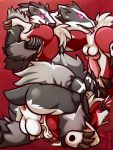  all_fours anal anus balls bodily_fluids canid canine canis cum doggystyle from_behind_position genital_fluids hi_res knot lycanroc male male/male mammal midnight_lycanroc mustelid nintendo obstagoon oral pok&eacute;mon pok&eacute;mon_(species) rimming sex ventkazemaru video_games wolf 