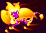  2018 absurd_res ambiguous_gender claws digital_media_(artwork) dragon feral glowing hi_res horn membrane_(anatomy) membranous_wings plaguedogs123 purple_eyes scales scalie simple_background solo spines spyro spyro_the_dragon video_games western_dragon wings 