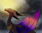  2019 day detailed_background digital_media_(artwork) dragon female feral hi_res horn membrane_(anatomy) membranous_wings outside plaguedogs123 raining solo wings wyvern 