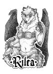  anthro arctic black_and_white breasts canid canine covered_breasts female fox fuckie fur hi_res looking_at_viewer mammal monochrome neck_fur paws rilea 