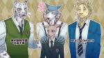  16:9 anthro antlers beastars canid canine canis cervid clothed clothing felid horn legosi_(beastars) lion louis_(beastars) male mammal pantherine tiger wolf コメント 