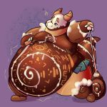  &lt;3 1:1 absurd_res ambiguous_gender anthro belly belly_jiggle belly_overhang big_belly cane chubby_cheeks cinnamon_roll claws food food_creature frosting ghostbellies hi_res holding_food holding_object horn kobold love_handles morbidly_obese obese overweight slap smile solo thick_tail thick_thighs wide_hips 