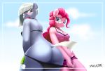  anthro big_butt blush breasts butt equid equine female friendship_is_magic iloota limestone_pie_(mlp) mammal my_little_pony pinkie_pie_(mlp) pussy sibling sister sisters 