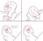  2019 albino albino_snake_girlfriend ambiguous_gender anthro bite colubrid comic corn_snake digital_media_(artwork) duo english_text eyes_closed glacierclear humor lampropeltini looking_at_viewer nude open_mouth rat_snake red_eyes reptile scalie simple_background snake solo text 