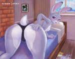  anthro aponty big_butt butt camel_toe clothed clothing disney female judy_hopps lagomorph leporid mammal panties rabbit thong topless underwear zootopia 