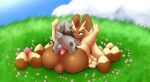  anglo anus anvil_position balls bodily_fluids breasts bunnelby cum cum_in_pussy cum_inside easter egg eye_roll female genital_fluids hi_res holidays larger_female legs_up looking_pleasured lopunny male male/female nintendo nipples pok&eacute;mon pok&eacute;mon_(species) sex size_difference tongue tongue_out video_games 