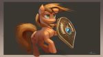  absurd_res applejack_(mlp) auroriia earth_pony equid equine female feral freckles friendship_is_magic hi_res horse mammal my_little_pony pony shield solo 