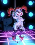  2019 animatronic baby_(fnafsl) big_breasts breasts clothing duo explicitmodeler female five_nights_at_freddy&#039;s footwear hi_res high_heels humanoid lipstick looking_at_viewer machine makeup not_furry nude pussy robot robot_humanoid shoes sister_location solo_focus video_games 