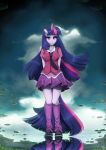  absurd_res bottomwear clothing equid female fidzfox friendship_is_magic hi_res horn legwear mammal my_little_pony pond reflection skirt socks toes twilight_sparkle_(mlp) unicorn water 