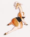  anthro breasts clothed clothing female giraffe giraffid hair hi_res looking_at_viewer mammal megumigoo slightly_chubby solo thick_thighs wide_hips 