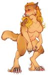  2018 6_breasts angry anthro biped blush breasts brown_eyes canid canine canis claws digitigrade female hair hazel_(madamsquiggles) hi_res mammal maws-paws multi_breast naturally_censored nude simple_background snout solo standing white_background wolf 