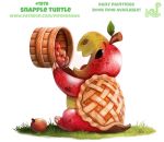  apple basket cryptid-creations flora_fauna food food_creature fruit grass humor living_fruit pie plant pun reptile scalie snapping_turtle solo turtle visual_pun 