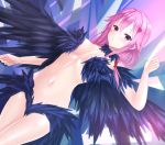  1girl absurdres azel_(alt6633) bare_shoulders blush breasts cleavage guilty_crown hair_ornament hairclip highres long_hair looking_at_viewer medium_breasts navel pink_hair red_eyes twintails yuzuriha_inori 