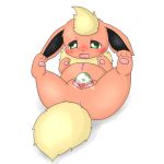  1:1 3_toes anus birth bodily_fluids chest_tuft crying ears_down eeveelution egg female feral flareon fluffy fluffy_tail fur genital_fluids green_eyes looking_at_viewer lying nintendo on_back open_mouth oviposition pawpads pink_pawpads pivoted_ears pok&eacute;mon pok&eacute;mon_(species) pregnant pussy pussy_juice red_fur solo tears toes tongue tuft video_games yellow_fur みかんづめ 