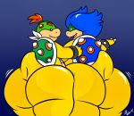  2019 absurd_res anthro big_butt bowser_jr. bunearyk butt hand_on_back hi_res koopa koopaling ludwig_von_koopa male male/male mario_bros nintendo reptile scalie smile thick_thighs video_games wide_hips 