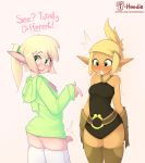  ankama big_butt blush butt clothed clothing duo elf erection evangelyne fan_character female freckles hi_res hoodie hoodie_(artist) humanoid leggings legwear male max_(hoodie) penis ponytail sweater topwear video_games wakfu 