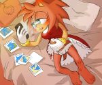  amy_rose balls bed blush breasts intersex krazyelf masturbation penis sonic_(series) 