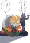  2017 anthro ballbusting canid canine canis cock_and_ball_torture dialogue duo fox fox_mccloud genital_torture japanese_text male male/male mammal nintendo odaibako shinki_k star_fox text translated video_games wolf wolf_o&#039;donnell 