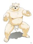  2019 6xiachunqiu7 anthro belly blue_eyes clothing eyewear fundoshi glasses hi_res humanoid_hands japanese_clothing leib_(tas) male mammal moobs navel nipples overweight overweight_male polar_bear simple_background solo tokyo_afterschool_summoners underwear ursid ursine video_games white_background 