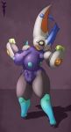  2016 absurd_res anthro areola arthropod big_breasts black_body black_sclera blue_areola blue_body blue_nipples breasts dnp101 dream_eater female hi_res kab_kannon kingdom_hearts nipples orange_body purple_background purple_body pussy simple_background solo spirit_dream_eater square_enix video_games white_body yellow_body yellow_eyes 