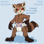  1:1 diaper embarrasse guardians_of_the_galaxy hi_res humiliation mammal marvel procyonid raccoon rocket_raccoon tonio_(artist) 
