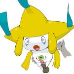  1:1 2016 3_eyes anal apc_(artist) arm_grab bodily_fluids cum digital_media_(artwork) duo erection facial_markings genital_fluids green_eyes hands_behind_back head_markings humanoid jirachi kemono legendary_pok&eacute;mon male male/male markings multi_eye nintendo open_mouth penis pok&eacute;mon pok&eacute;mon_(species) simple_background tassels tongue video_games white_background white_body 