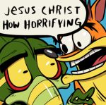  activision alien anthro bandicoot close-up crash_bandicoot crash_bandicoot_(series) duo english_text low_res male mammal marsupial meme nitros_oxide open_mouth teeth text tongue unknown_artist video_games yellow_eyes 