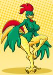  beak bird breasts chicken corn_flakes cornelius cornelius_(kellogg's) crossgender feathers featured_image female green_body jaeh looking_at_viewer mascot mascots nipples nude rooster rule_63 smile solo talons voluptuous 