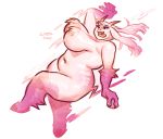  2019 anthro big_breasts bovid breasts caprine english_text female final_fantasy fur goat horn mammal mature_female navel nude open_mouth pink_fur queervanire simple_background slightly_chubby solo square_enix text thick_thighs tongue tongue_out toriel undertale video_games voluptuous white_background white_fur wide_hips 