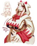  &lt;3 2019 anthro big_breasts blush bovid breasts caprine clothed clothing dialogue english_text female final_fantasy goat horn looking_at_viewer mammal mature_female navel queervanire simple_background skimpy slightly_chubby square_enix text thick_thighs toriel undertale video_games voluptuous white_background white_mage wide_hips 