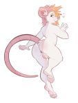  &lt;3 anthro anus backsack balls blonde_hair butt fur girly hair igiveyoulemons looking_back male mammal mouse murid murine nude rodent simple_background smile solo white_background white_fur 