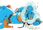  ? alien big_breasts blue_diamond breasts cartoon_network clothed clothing dialogue duo english_text female gem_(species) humanoid macro navel not_furry princess_leia_organa redfred steven_universe text 