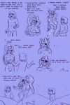  alternate_universe anthro blush bodily_fluids bottomless breasts clothed clothing comic digital_media_(artwork) female fish hi_res human male mammal marine monster nokyel_(under(her)tail) sweat text thewill toned_female undertale undyne video_games 
