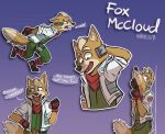  2018 absurd_res anthro canid canine canis clothing digital_media_(artwork) fox fox_mccloud fur habiyeru hi_res male mammal nintendo open_mouth simple_background star_fox video_games 