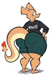  2019 aimbot-jones anthro big_butt bottomwear butt charizard claws clothed clothing dragon english_text eyelashes female fire hands_on_hips hi_res hoodie horn huge_butt looking_back nintendo pok&eacute;mon pok&eacute;mon_(species) rear_view scalie shorts smile solo standing text thick_thighs toe_claws topwear valentina_(aimbot-jones) video_games wide_hips 