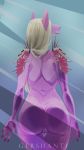  blonde_hair butt canid canine dog_head dungeon_fighter_online female gershanti hair hi_res long_hair mammal nude on_glass pussy shoulder_pads solo 