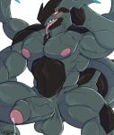 2019 anthro anthrofied balls castrodour dragon erection front_view hi_res humanoid_penis legendary_pok&eacute;mon looking_at_viewer male nintendo nude penis pok&eacute;mon pok&eacute;mon_(species) reptile scalie sharp_teeth smile solo teeth video_games zekrom 