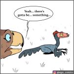  beak comic dialogue dinosaur dromaeosaurid english_text feathers humor pet_foolery reptile scalie size_difference speech_bubble talons teeth teeth_in_beak terrorbird text theropod twig_the_velociraptor velociraptor 